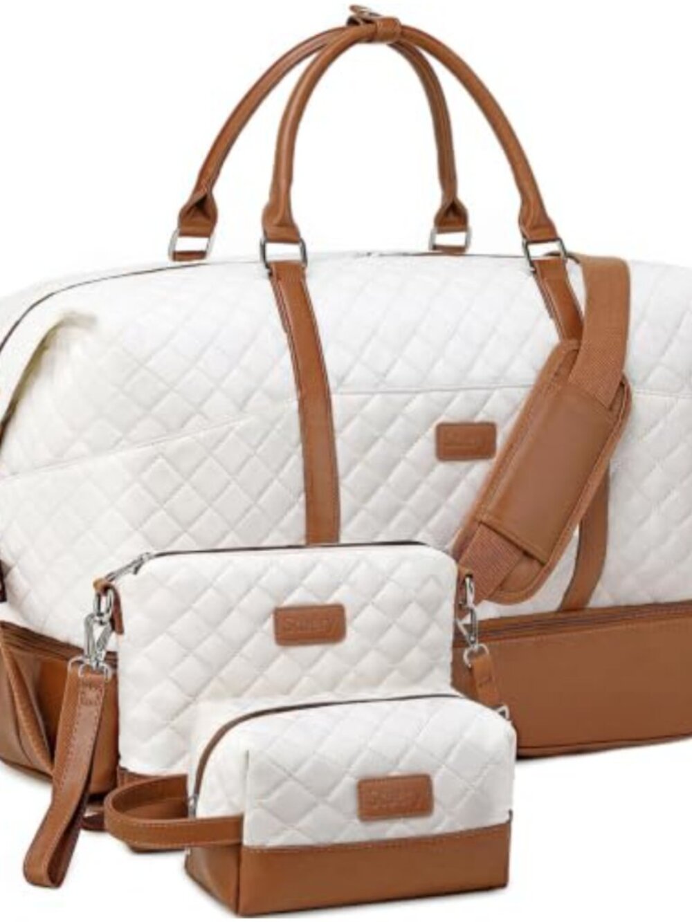 Canvas Travel Duffel Weekender Bag for Women with Shoe and Laptop Compartment